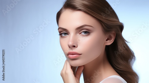 Portrait of a woman, beautiful model for facial banner