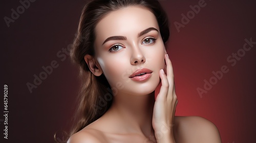 Portrait of a woman  beautiful model for facial banner