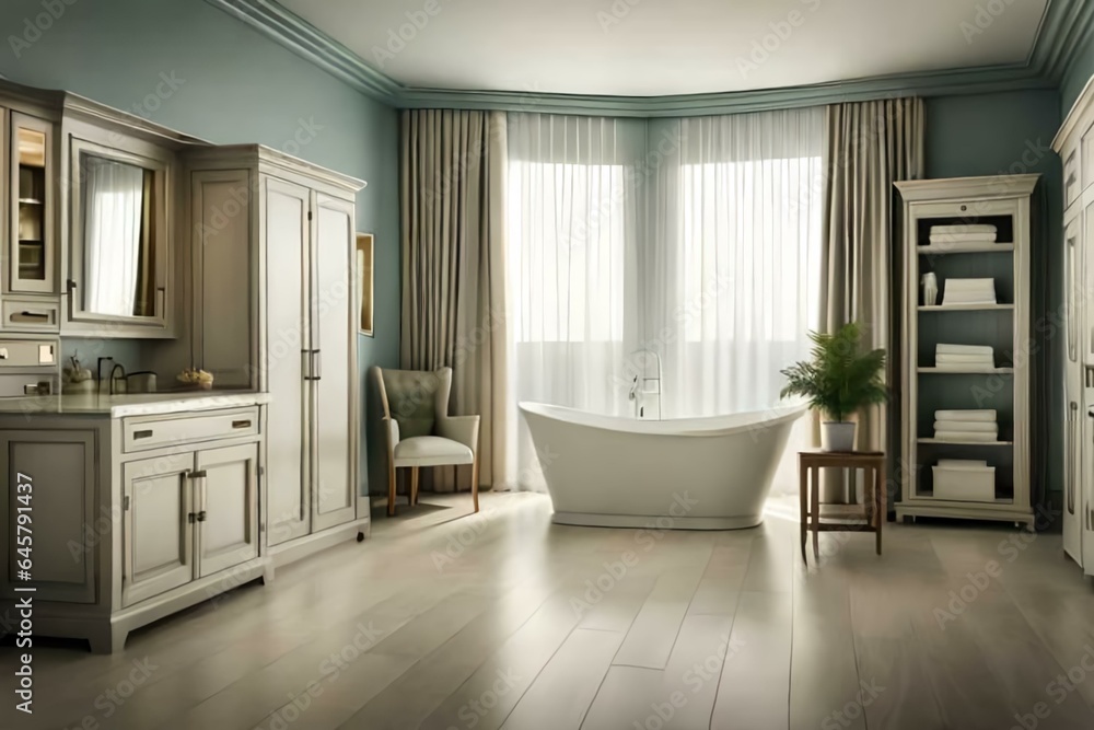 Fototapeta premium Bathroom vintage style interior design