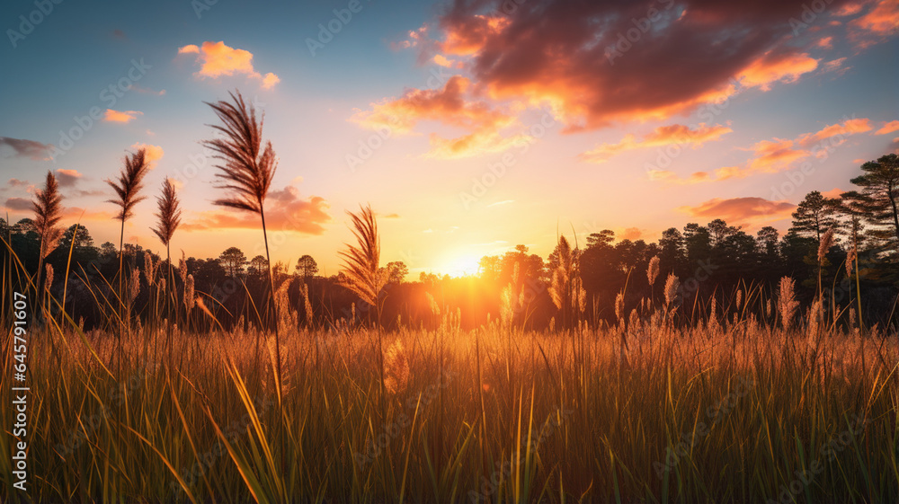 Obraz premium sunset in the field