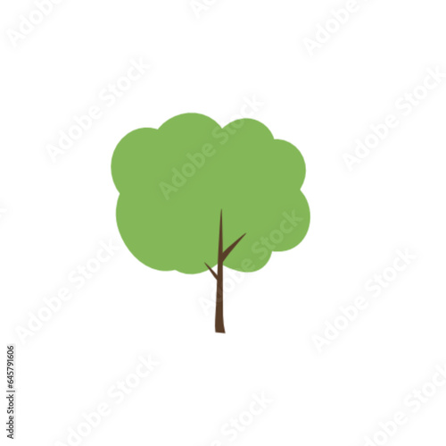 Flat trees vector. Flat forest tree nature plant 