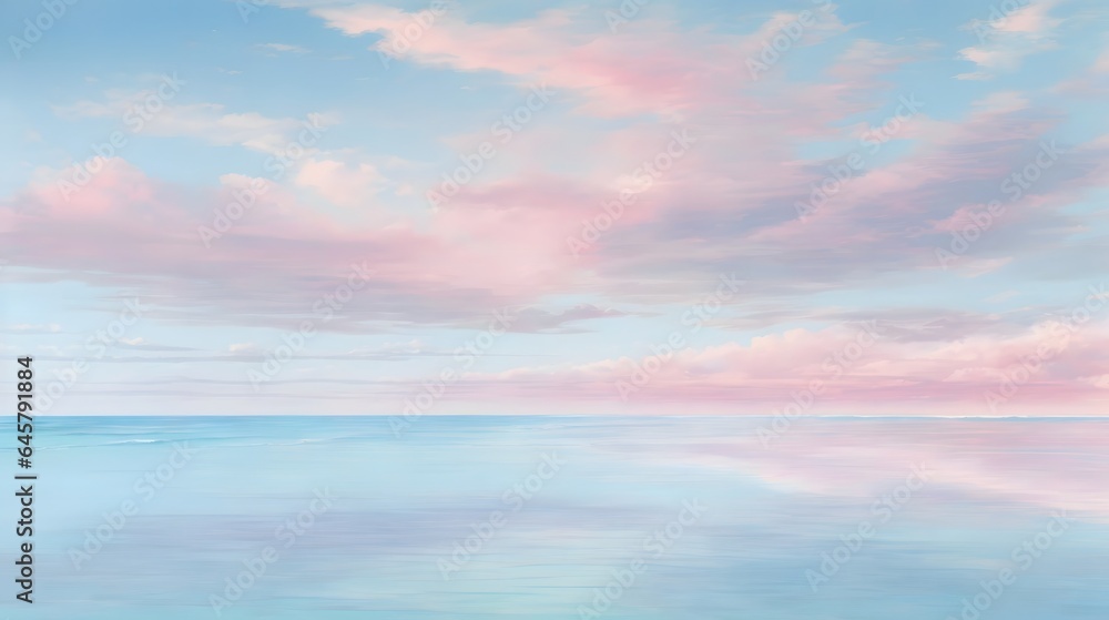 Obraz premium View Of The Sea Horizon And Serene Ocean Sky Background Beach Sky Wallpaper Ocean Horizon Sky Over Ocean Calm Seascape With Sky Ai Generative