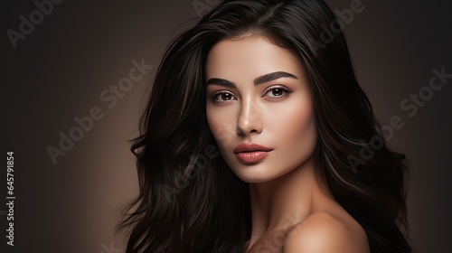 Beautiful woman, model for facial banner