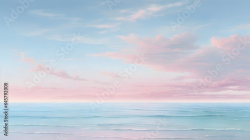 View Of The Sea Horizon And Serene Ocean Sky Background Beach Sky Wallpaper Ocean Horizon Sky Over Ocean Calm Seascape With Sky Ai Generative