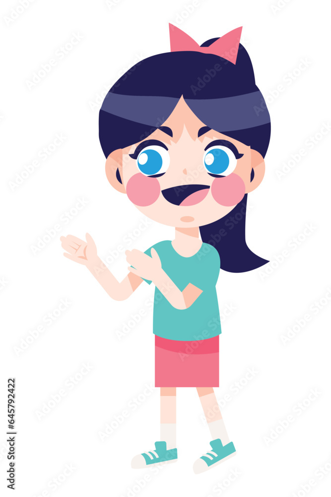 girl speaking character icon
