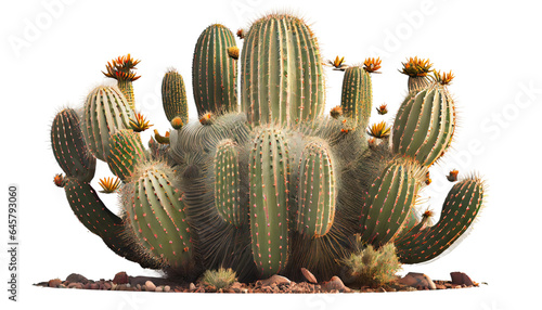 Saguaro cactus, Carnegiea gigantea, Iconic desert plant of the Southwest. 3d render, cutout photo