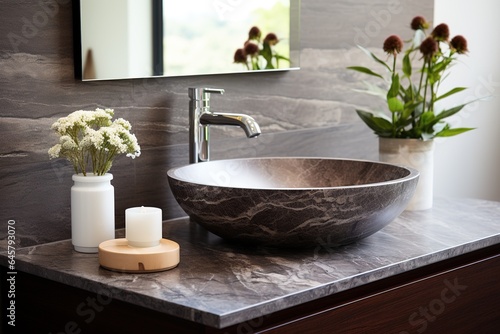 Spacious apartment - Modern wash basin in new bathroom interior