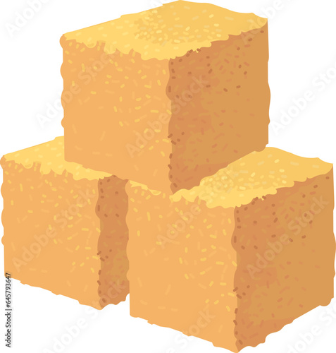 Cane sugar cubes cartoon icon. Sweet product