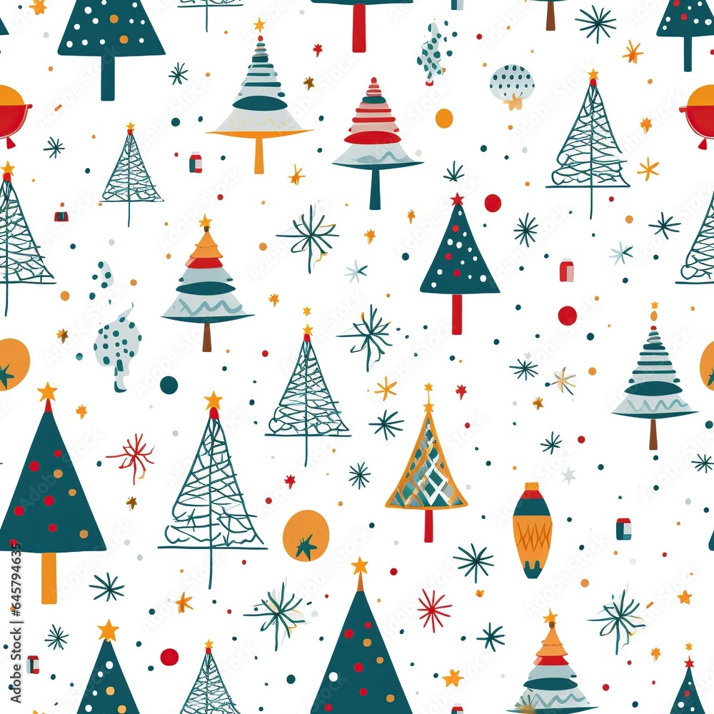 Christmas tree, seamless pattern. AI Generated. Christmas tree, seamless pattern. AI Generated.