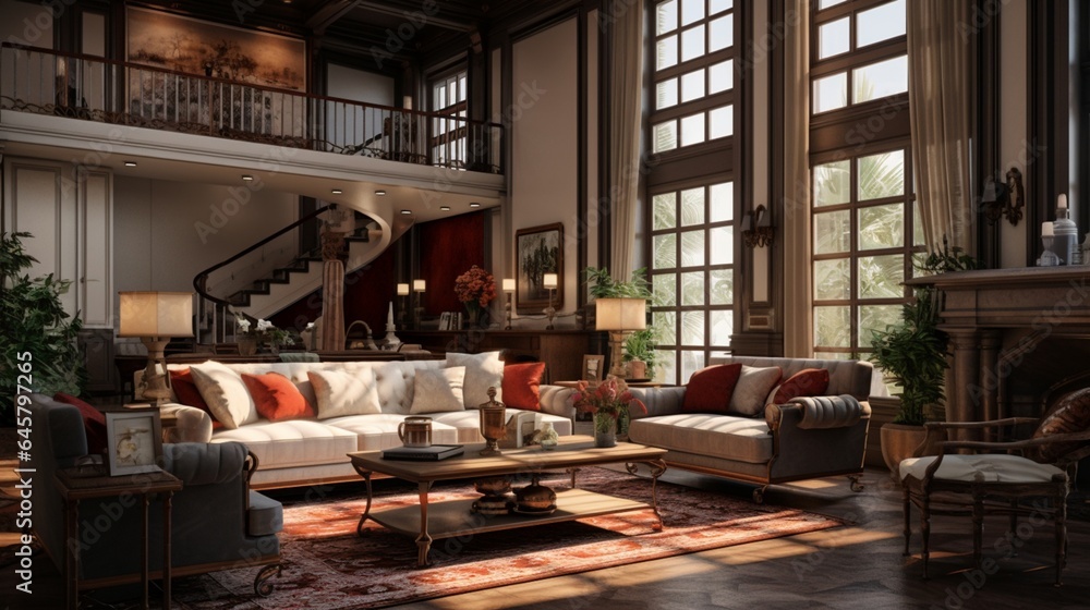 A blend of traditional and contemporary styles in a living room A blend of traditional and contemporary styles in a living room