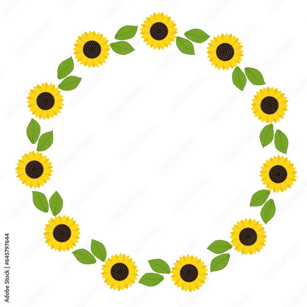 sunflower flower art drawn round frame sunflower flower art drawn round frame