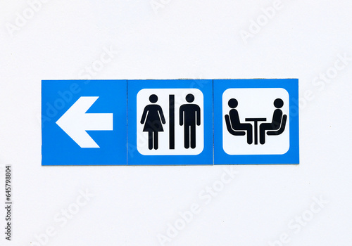 Restroom or bathroom for man and women. Funny WC pictogram icon or sign. World toilet day. Stickman bath room. Unisex.