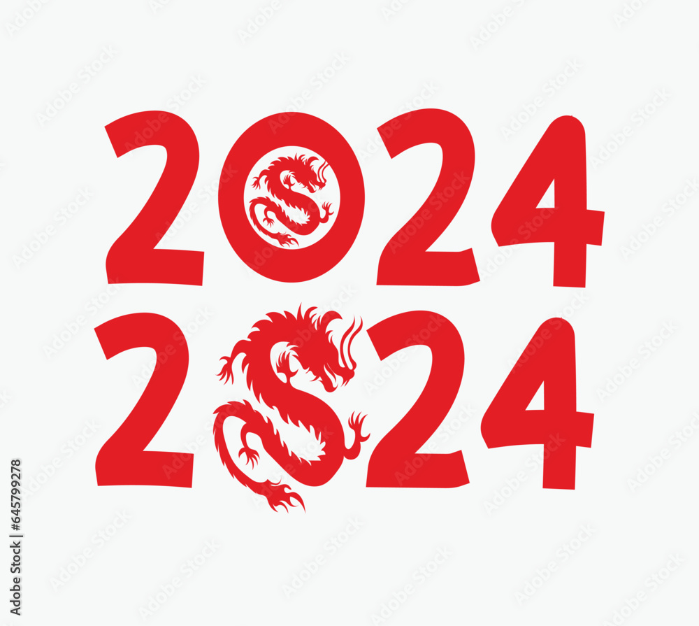 year of the dragon. 2024 dragon happy new year year of the dragon. 2024 dragon happy new year