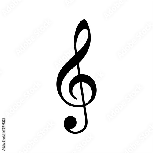vector icon of music symbol, melody, song