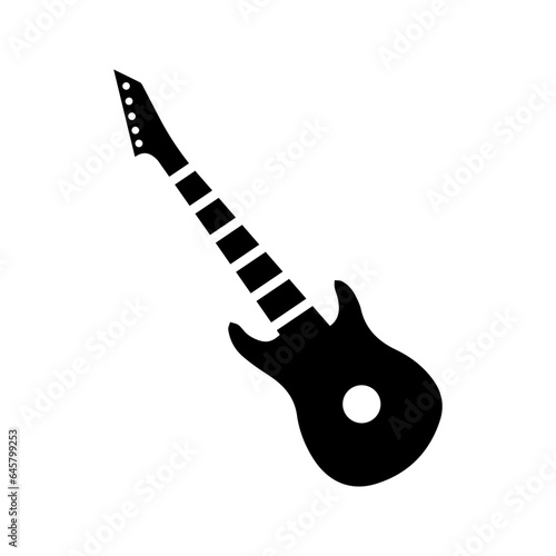 Guitar vector icon on white background.