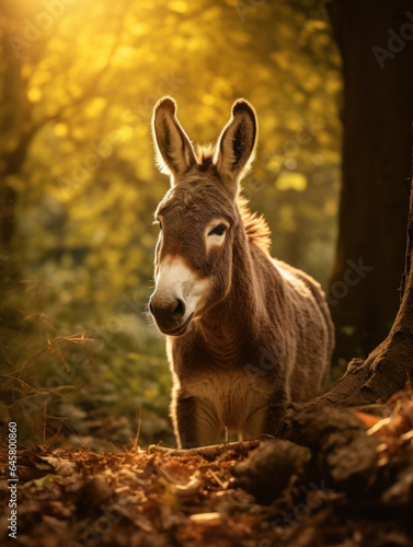 Donkey in its Natural Habitat, Wildlife Photography, Generative AI © Vig