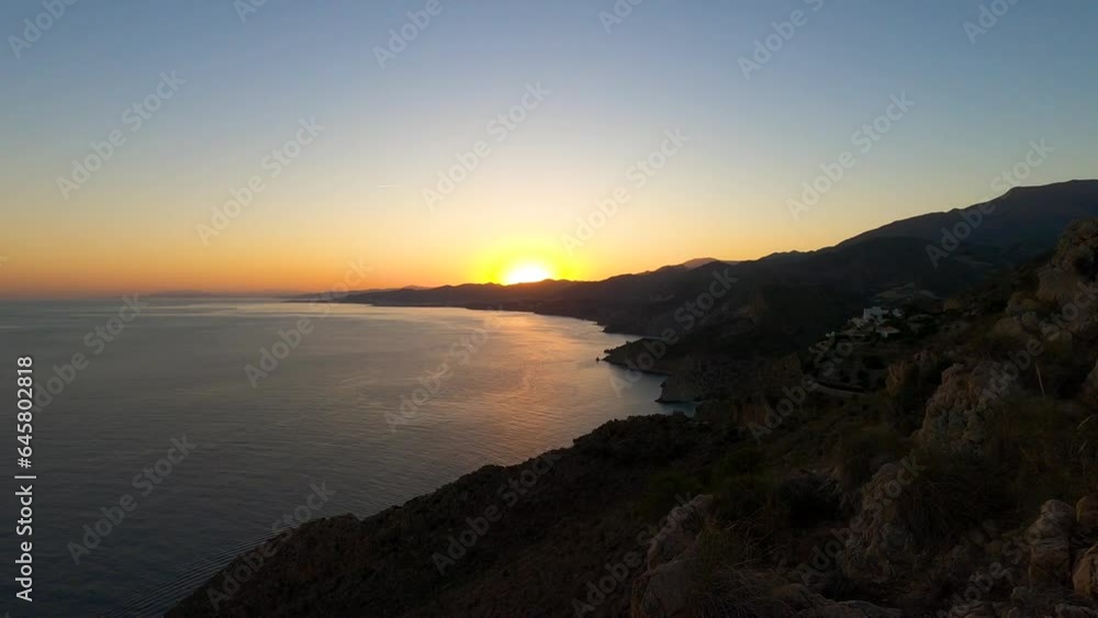 Sunset over Mediterranean sea from Cerro Gordo. La Herradura, Andulasia, Southern Spain Sunset over Mediterranean sea from Cerro Gordo. La Herradura, Andulasia, Southern Spain