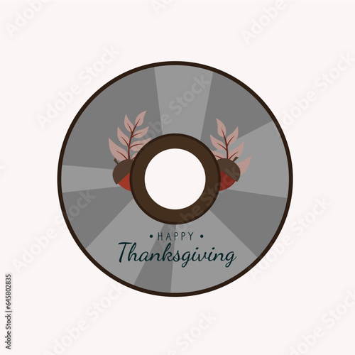 Illustration Compact Disc with Happy Thanksgiving