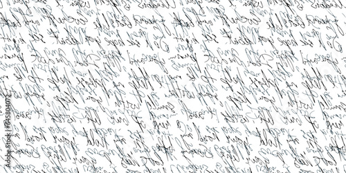 handwritten pattern with words. Seamless background written with ink