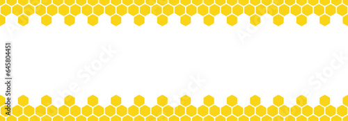 honeycomb border pattern. honey background with hexagon geometry