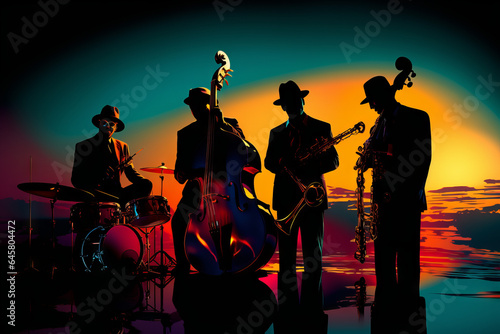Silhouette of a jazz concert
