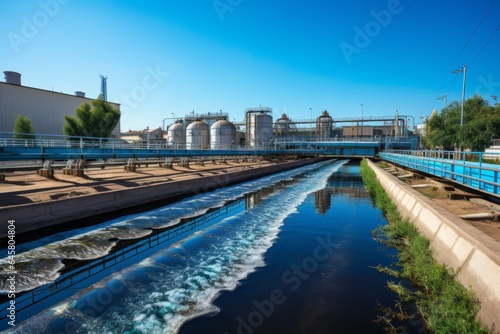 Treatment facilities. Recycling and Ecology concept. Waste processing and water treatment plant © top images