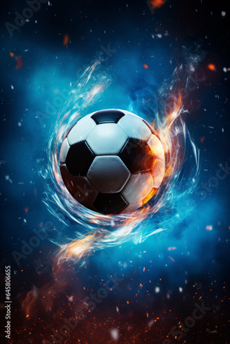 Soccer football scores a goal