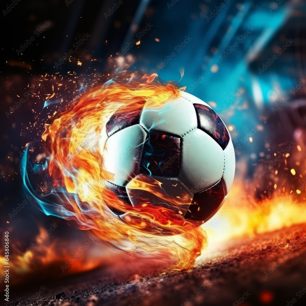 Fototapeta premium Soccer football scores a goal