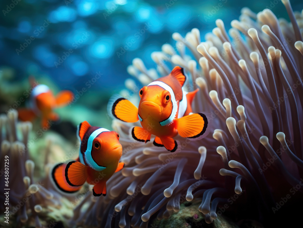 Clown Fish in its Natural Habitat, Wildlife Photography, Generative AI Clown Fish in its Natural Habitat, Wildlife Photography, Generative AI