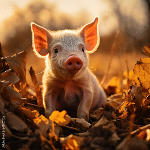 Pig in its Natural Habitat, Wildlife Photography, Generative AI © Vig