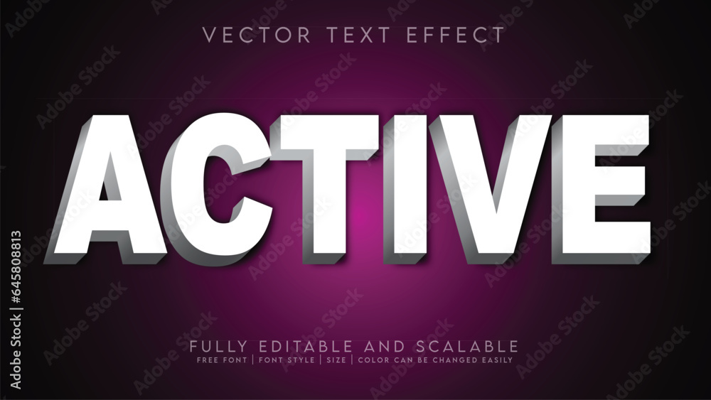 3D Text Effect _Fully Editable and Scalable Vector (Active) Stock ...