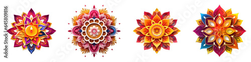 Diwali Rangoli clipart collection, vector, icons isolated on transparent background