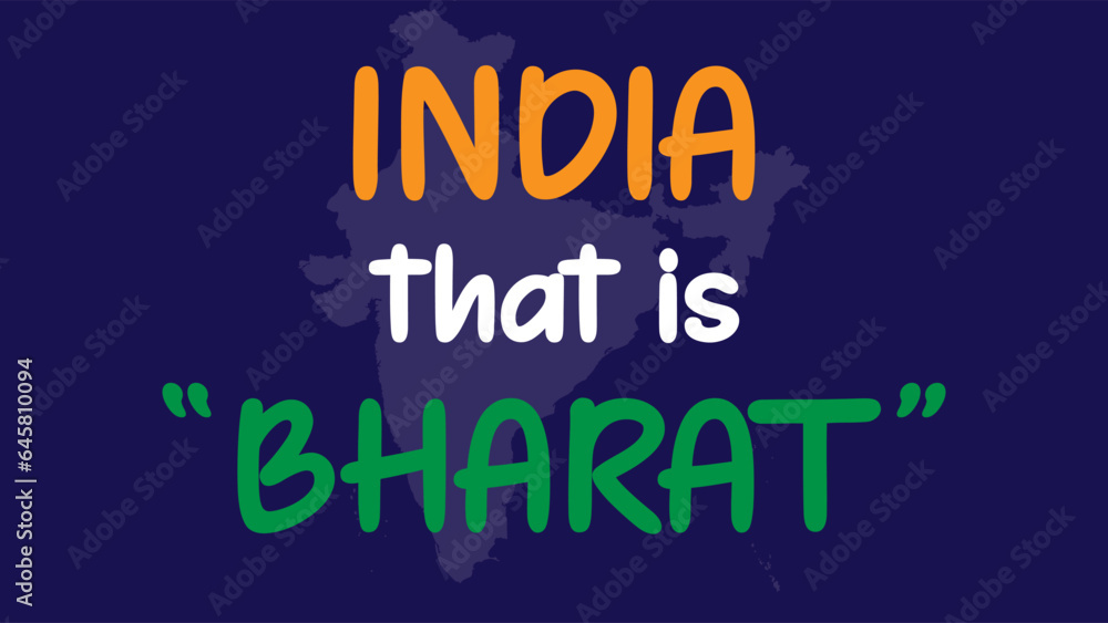 India , that is Bharat calligraphy vector illustration . India , that is Bharat calligraphy vector illustration .