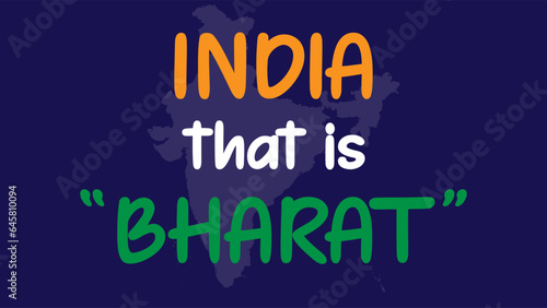  India , that is Bharat calligraphy vector illustration . 