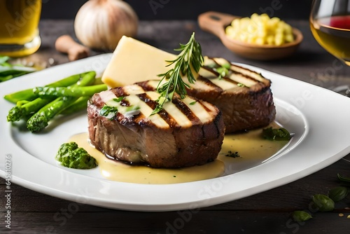 Filet mignon steaks with butter