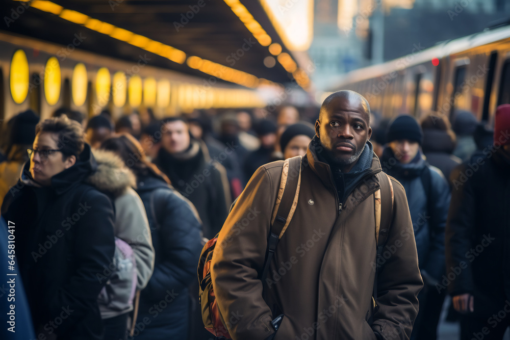 Capture of hustle and bustle of a city in the morning Capture of hustle and bustle of a city in the morning