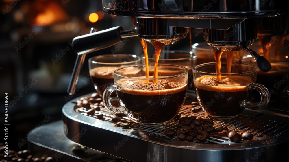 Foto de Cafe Barista hand making coffee with ground coffee manually