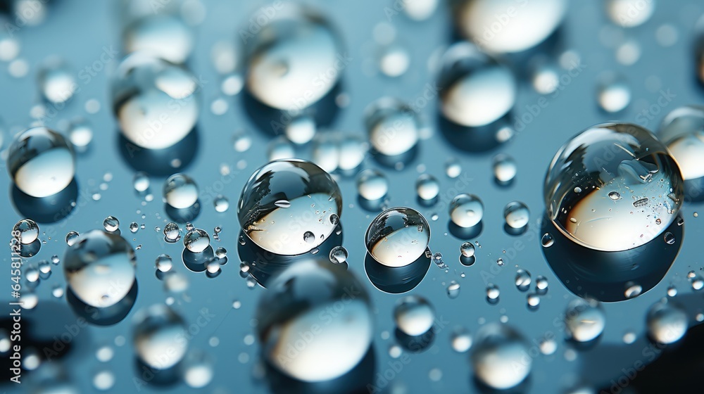 Clear water drops with bubbles Clear water drops with bubbles