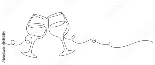 Champagne line art vector illustration