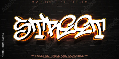 Graffiti text effect, editable spray and street text style