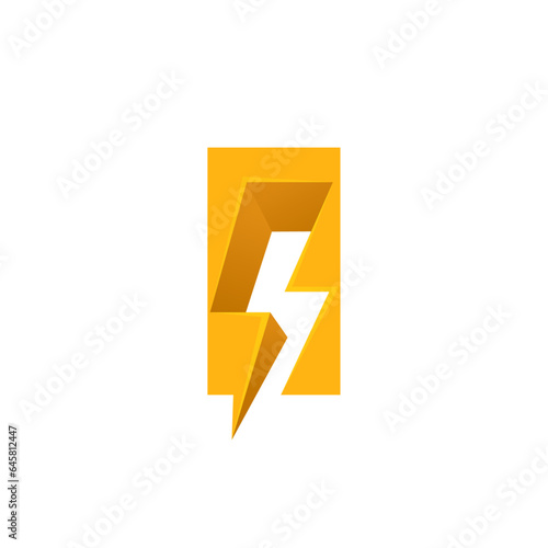 I letter logo with negative space lightning. Flash vector monogram. Electric bolt icon. Perfect type for energy labels, superhero t-shirt print, rock music posters, delivery art, electromobile adv.