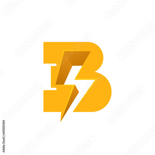3 logo. Number three with negative space lightning. Flash vector monogram. Electric bolt icon. Perfect type for energy labels, superhero print, rock music posters, delivery art, electromobile adv.