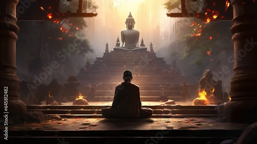 Buddhism temple meditation