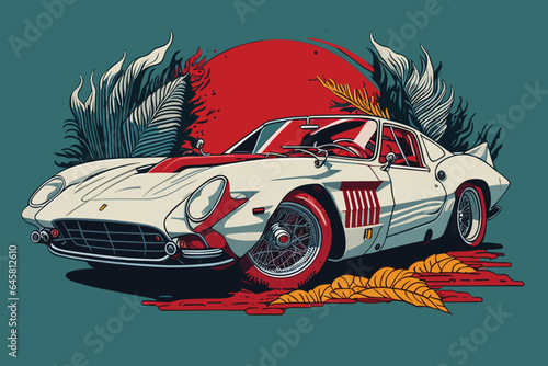 Vector urban racing sticker design illustration