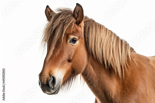 Exmoor Pony on white background