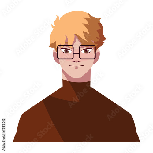 blond man with eyeglasses icon
