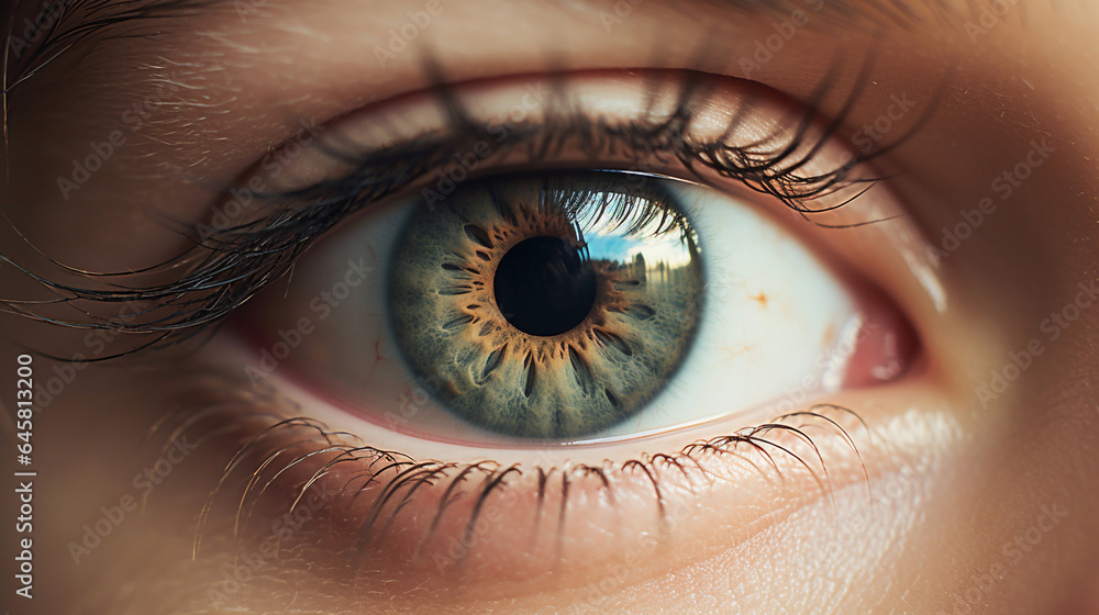 Fototapeta premium Captivating Kind Human Eyes: An emotive close-up of warm, compassionate eyes, perfect for your stock photography collection
