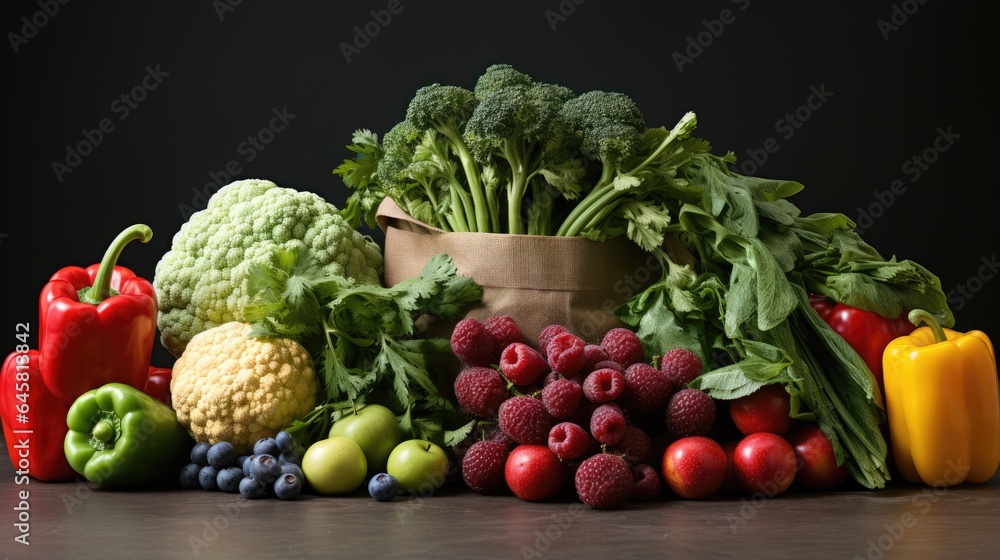 Eat healthy. Detox diet. Multicolored fruits and vegetables, top view Eat healthy. Detox diet. Multicolored fruits and vegetables, top view