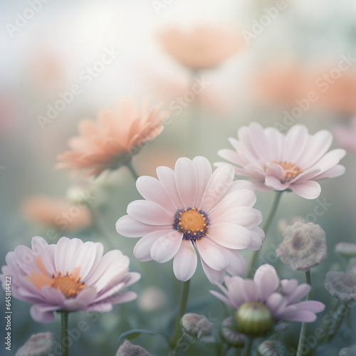 daisies in pastel colors