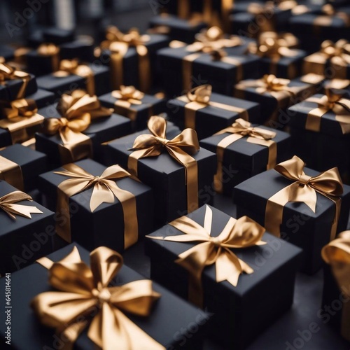 gift boxes in the city Black Friday Cinematic daylight generative ai illustration art
